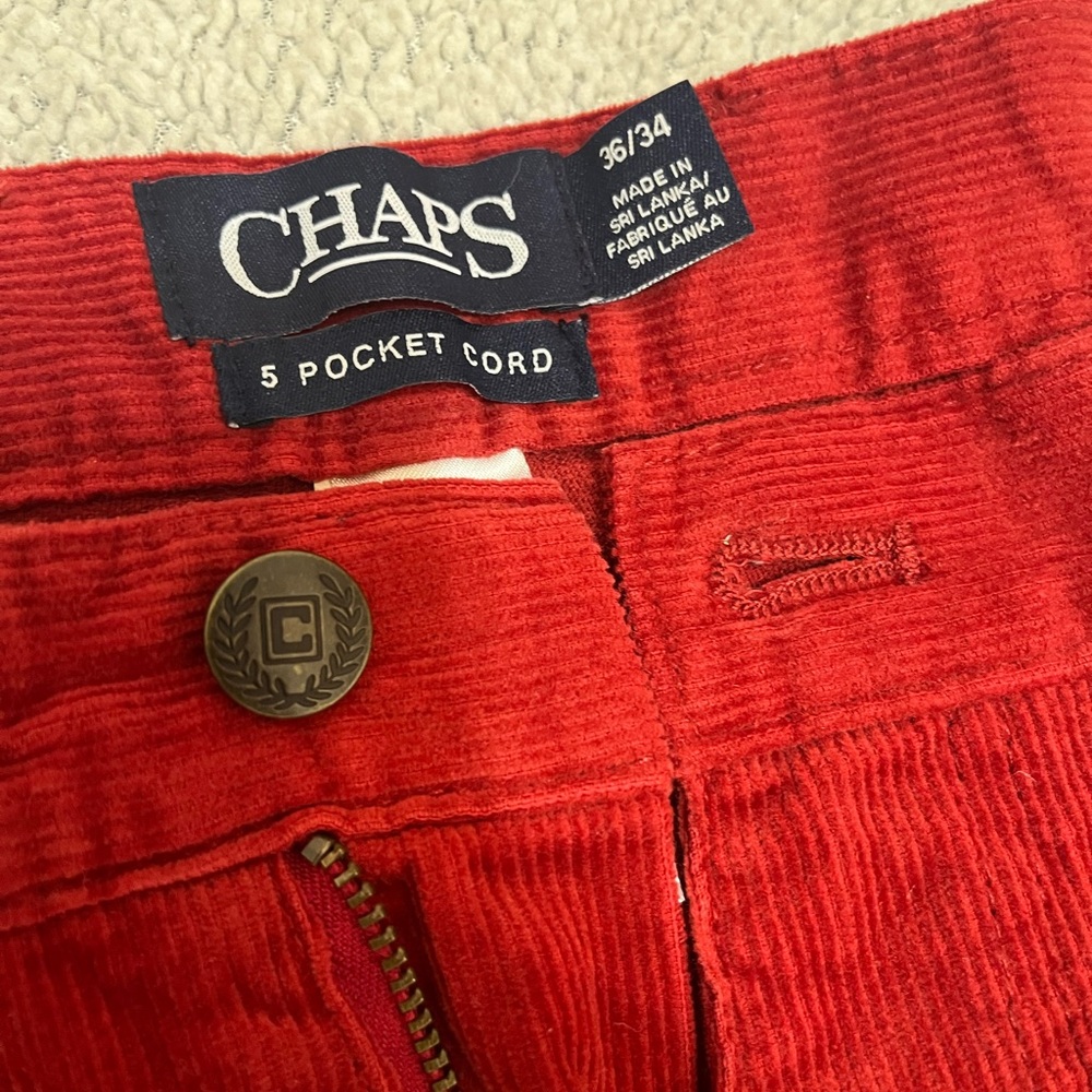 Chaps Red Corduroy Pants